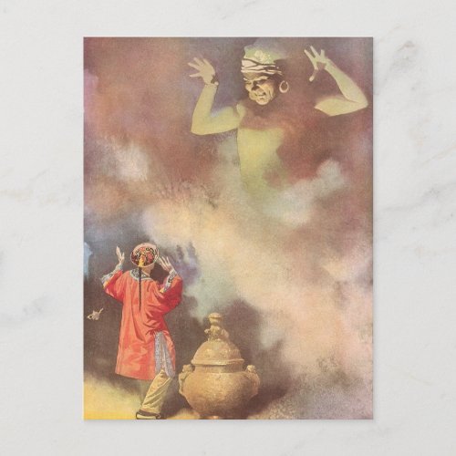 Vintage Aladdin and the Genie of the Lamp Godwin Postcard