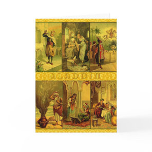 Vintage Aladdin Christmas Montage Holiday Card