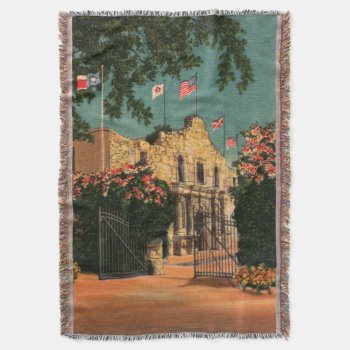 Vintage Alamo Throw Blanket by vintageamerican at Zazzle