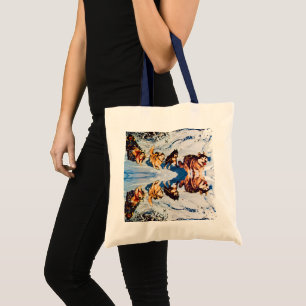 Vintage Alaska eskimo Malamute sled racing Tote Bag