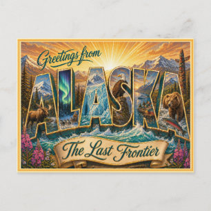 Vintage Alaska Greeting From Postcard