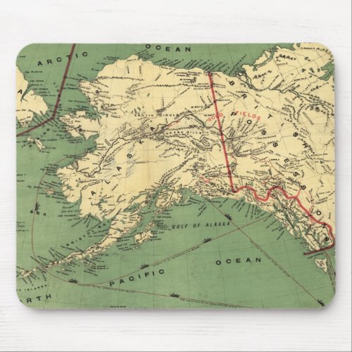 Vintage Alaska Map 1900 Mouse Pad