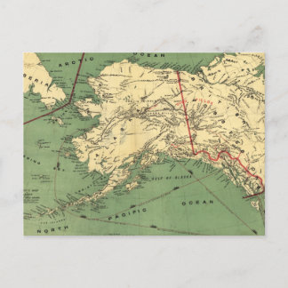 Vintage Alaska Map (1900) Postcard