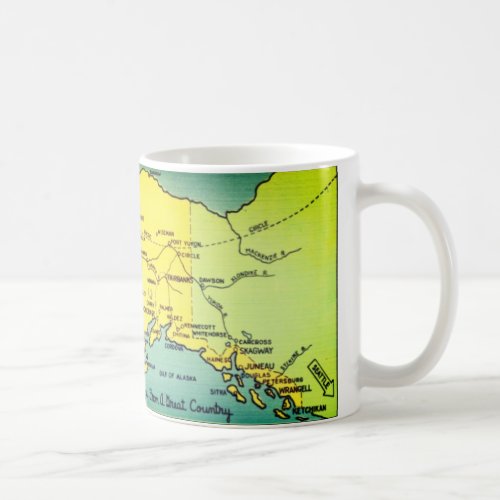 Vintage Alaska Map _ Bering Strait Nome Barrow Coffee Mug