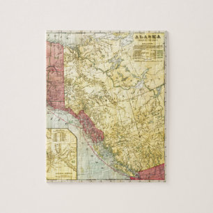 Vintage Alaska Map Jigsaw Puzzle