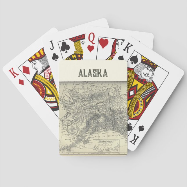 Vintage Alaska Map Poker Cards (Back)