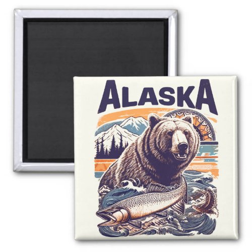 Vintage Alaska Nature Magnet