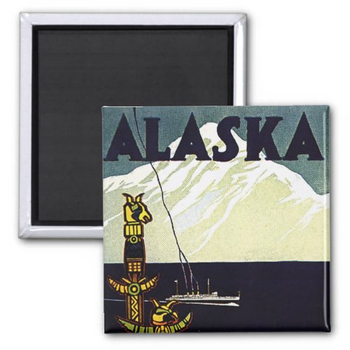 vintage alaska poster magnet