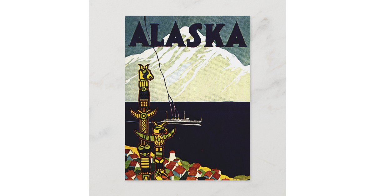 vintage alaska poster postcard | Zazzle