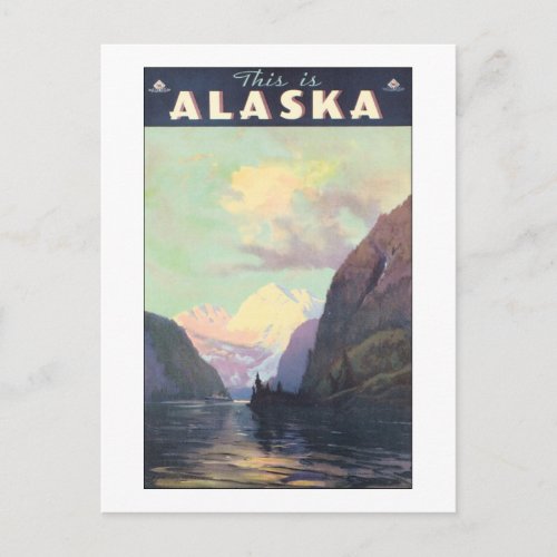 Vintage Alaska Poster Postcard