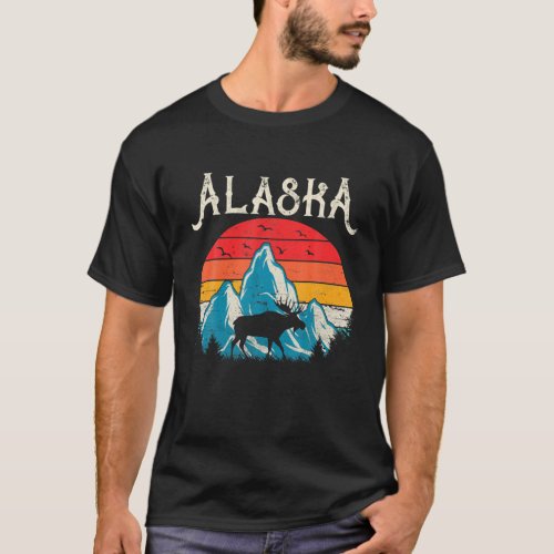 Vintage Alaska Sport Lover Alaskan Moose USA State T_Shirt