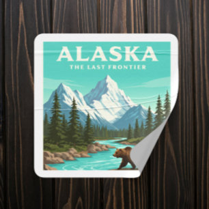 Vintage Alaska Square Sticker