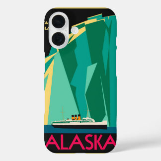 Vintage Alaska Travel Poster Art, Taku Glacier iPhone 16 Case
