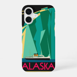 Vintage Alaska Travel Poster Art, Taku Glacier iPhone 16 Case