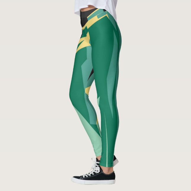 Vintage Alaska Travel Poster Art, Taku Glacier Leggings (Left)