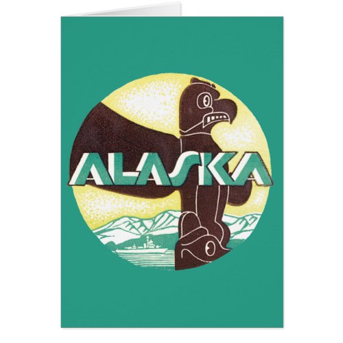 Vintage Alaska Travel Totem Pole Eagle Bird