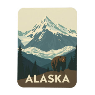 Vintage Alaska Wilderness Travel Magnet
