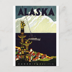 Vintage Alaskla  Logo Postcard