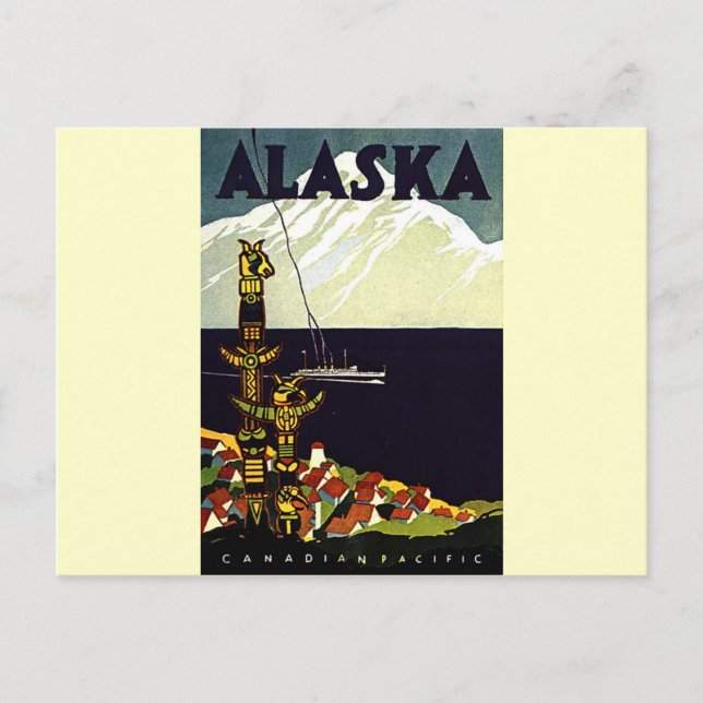 Vintage Alaskla  Logo Postcard (Front)