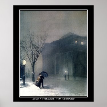 Vintage Albany NY State House 1871 - Walter Palmer Poster