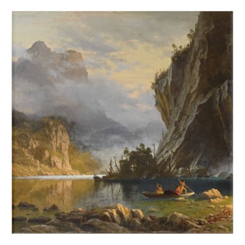 Vintage Albert Bierstadt Indians Spear Fishing Acrylic Print