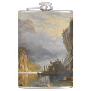 Vintage Albert Bierstadt Indians Spear Fishing Flask