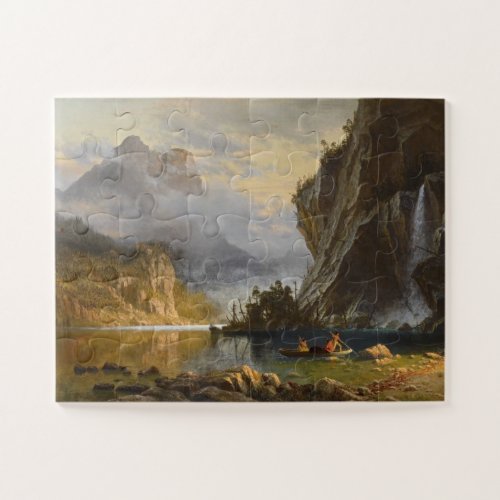 Vintage Albert Bierstadt Indians Spear Fishing  Jigsaw Puzzle