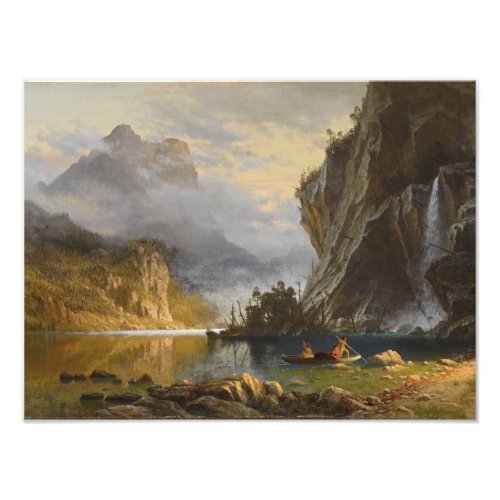 Vintage Albert Bierstadt Indians Spear Fishing Photo Print