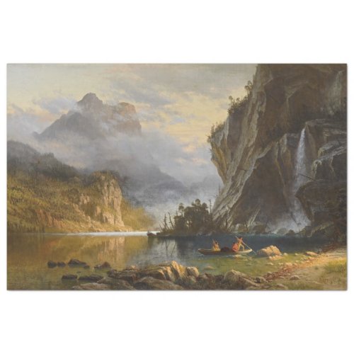 Vintage Albert Bierstadt Indians Spear Fishing Tissue Paper