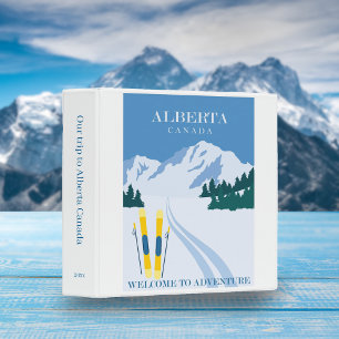 Vintage Alberta Canada Ski Trip Travel Scrapbook 3 Ring Binder
