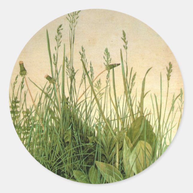 Vintage Albrecht Durer Wild Grass Round Sticker (Front)