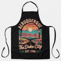 Vintage Albuquerque New Mexico Retro Cityscape Art