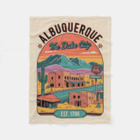 Vintage Albuquerque New Mexico Retro Cityscape Art
