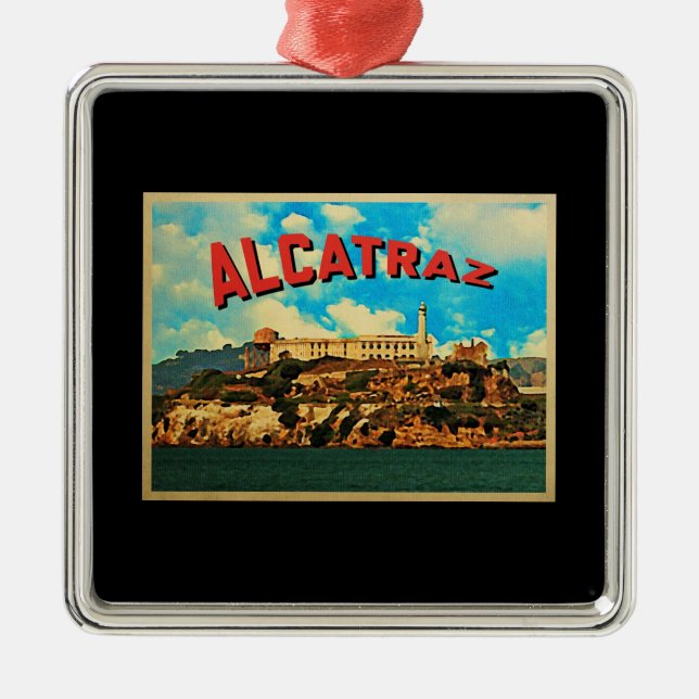 Vintage Alcatraz Island Metal Ornament (Front)