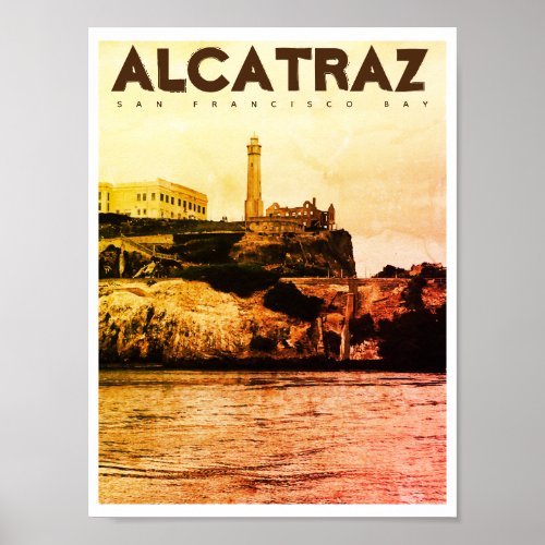 Vintage Alcatraz Island Travel Poster