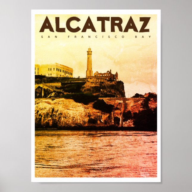 Vintage Alcatraz Island Travel Poster (Front)