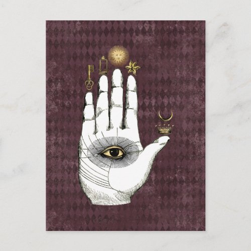Vintage Alchemy Hand of Mysteries Postcard