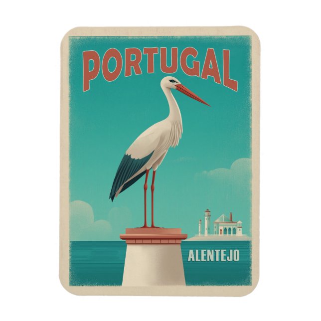 Vintage Alentejo Portugal Travel Magnet (Vertical)