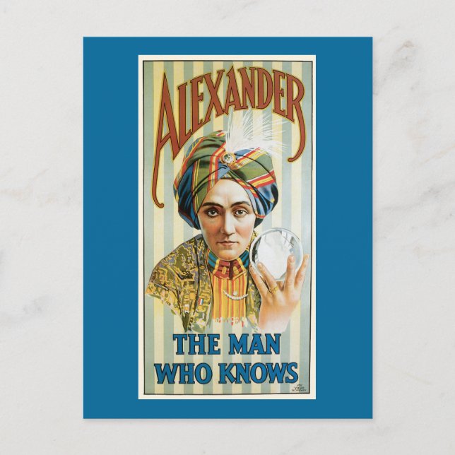 Vintage Alexander Magician Poster 1915 Postcard (Front)