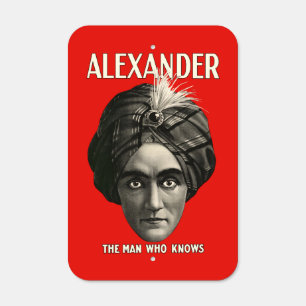Vintage Alexander the Man Who Knows Metal Sign