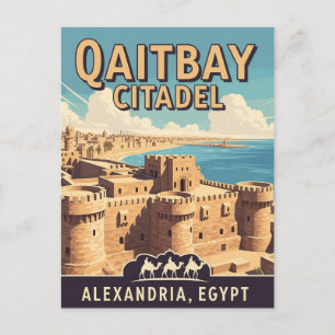 Vintage Alexandria Qaitbay Citadel Travel Postcard