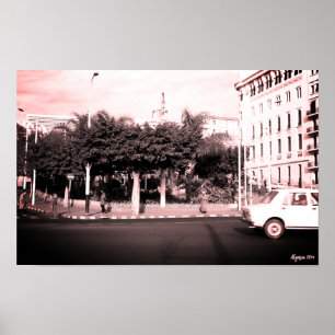 Vintage Algeria Algiers cars building Poster