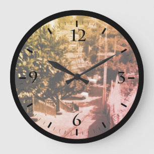 Vintage Algeria Algiers district overview Button Large Clock