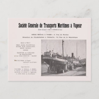 Vintage Algeria Shipping Company Advertisment Postcard