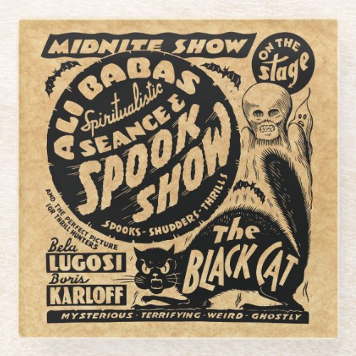 Vintage Ali Baba Seance  Spook Show Glass Coaster
