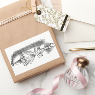 Vintage Alice Adventures in Wonderland by Tenniel Rectangular Sticker