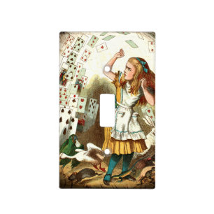 Vintage Alice Attacked By Cards Light Switch Cover