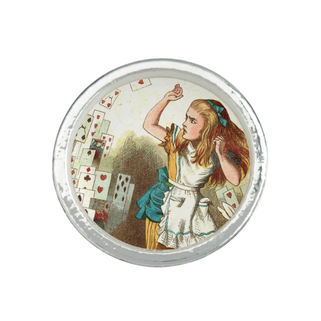 Vintage Alice Attacked By Cards Ring (Front)