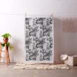 Vintage Alice Collage Black And White Fabric