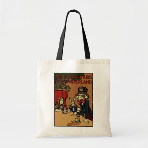 Vintage Alice Cover Mad Tea Party Tote Bag